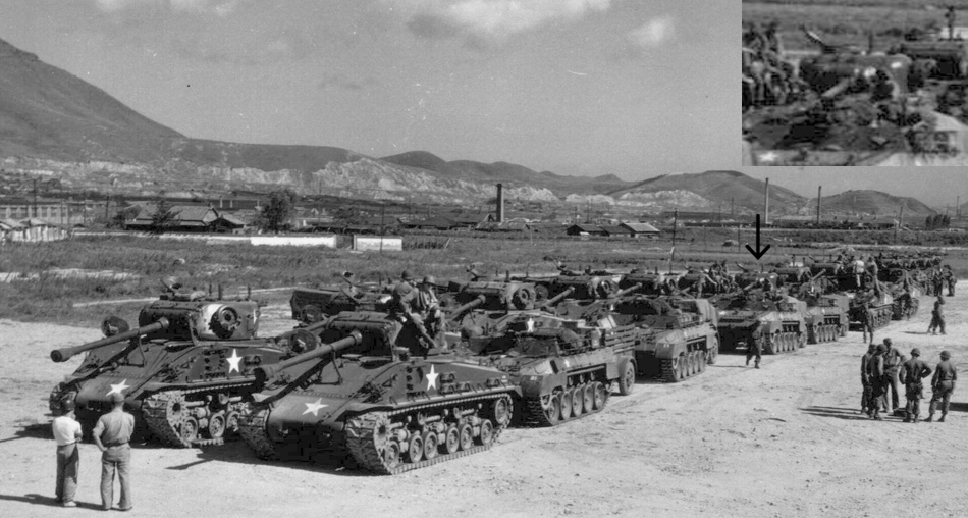 Llegada a Corea del 89º Batallón de Carros Medios del US Army, equipado con M-4 A3 Sherman con cañón de 76 mm