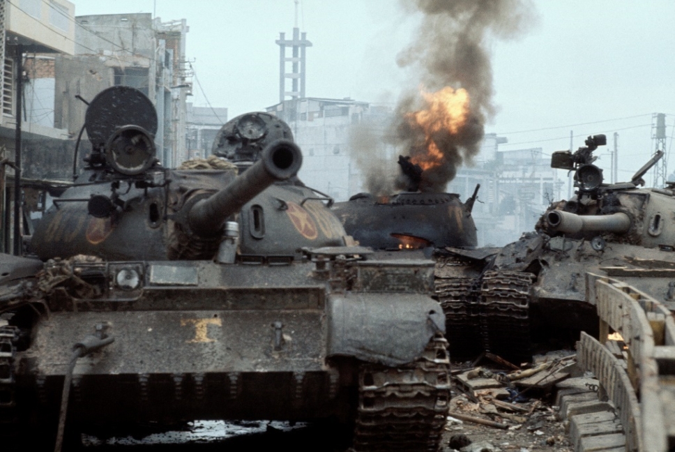 Carros soviéticos T-54 destruidos en la ofensiva de abril de 1972 (colección del autor)