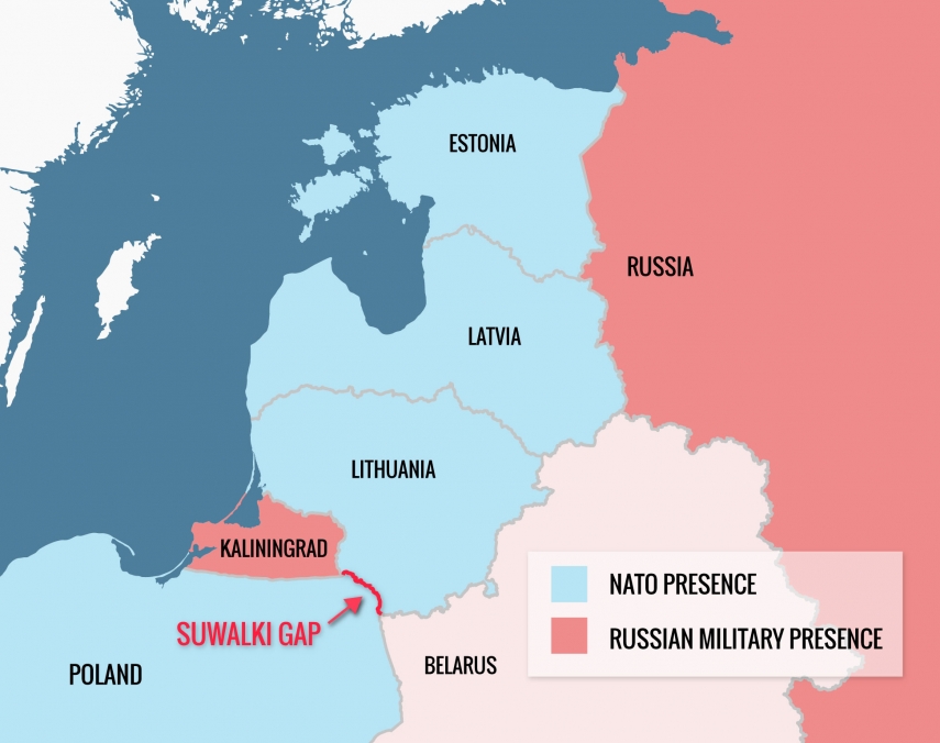 El Suwalki Gap entre Lituania y Polonia. Fuente - Washington Post.