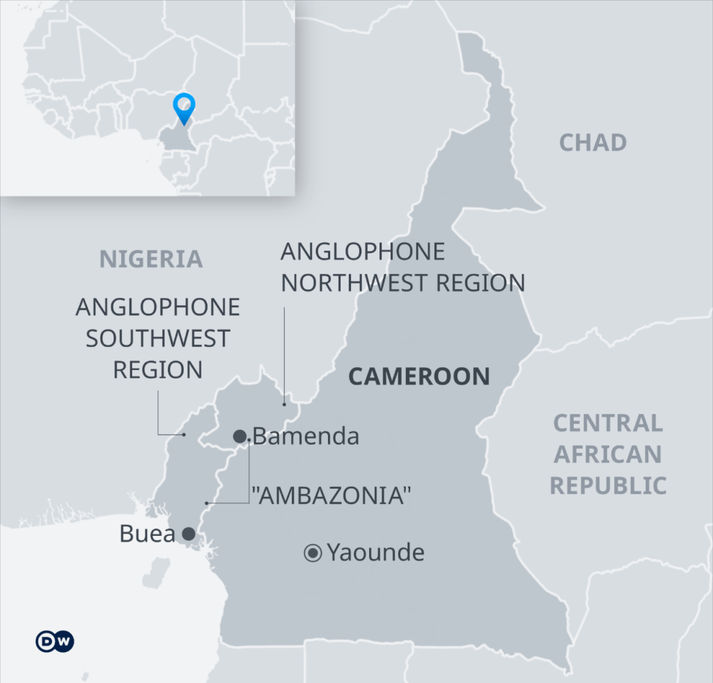 Mapa de Ambazonia. Fuente - Deutsche Welle