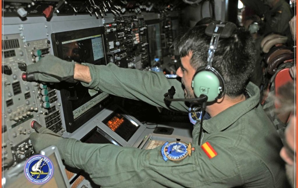 TACCO del Equipo Naval del Ala 11 durante una misión de entrenamiento. Fuente: Ejército del Aire y del Espacio