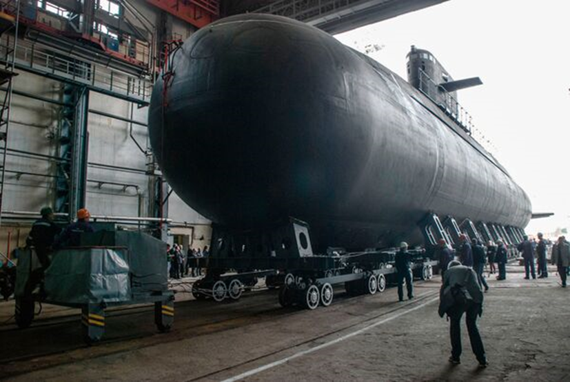 Submarino Kronstadt en su botadura en septiembre de 2018