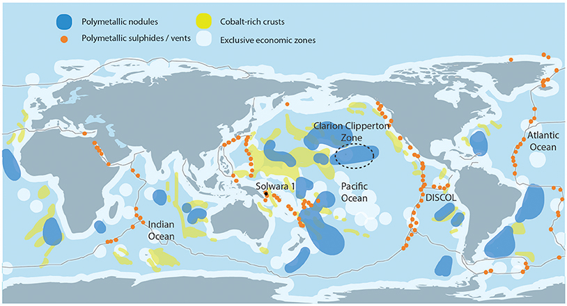 Ubicación de los principales yacimientos minerales