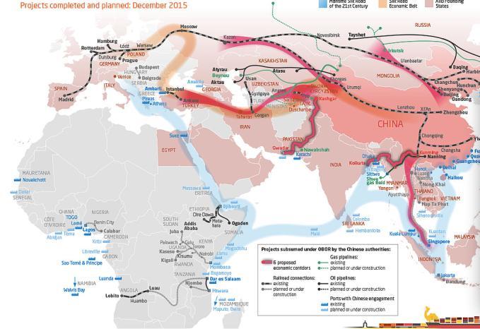 Para la República Popular de China, Oriente Medio forma parte de la "gran periferia", siendo en cualquier caso fundamental como parte de su proyecto "One Belt, One Road"